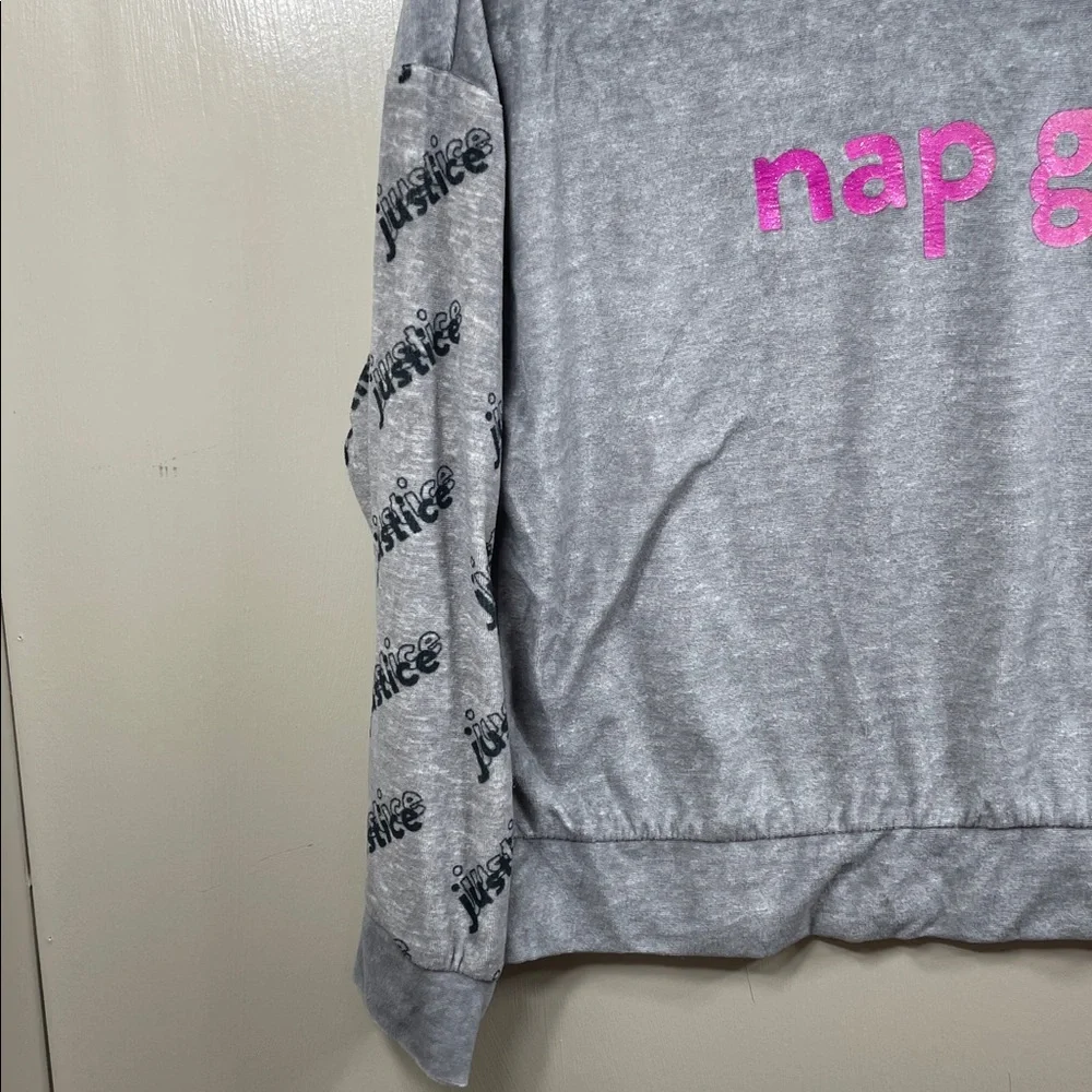 Justice Girls Cozy Fleece Long‎ Sleeve Top Sleep Pajama size Small
